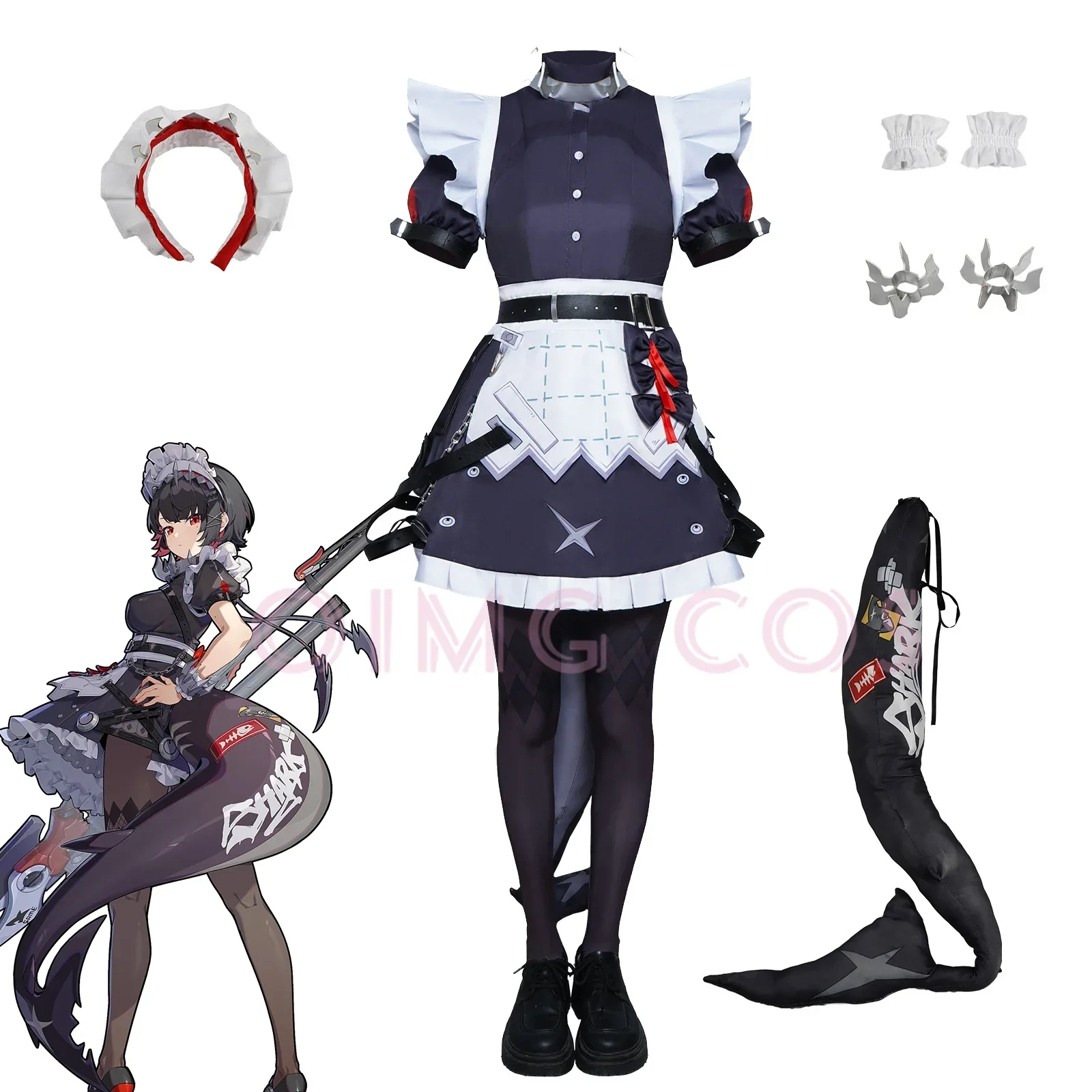 Ellen Joe Zenless Zone Zero Cosplay Costume Uniform Wig Anime Halloween Costumes Party  Masquerade Women Game