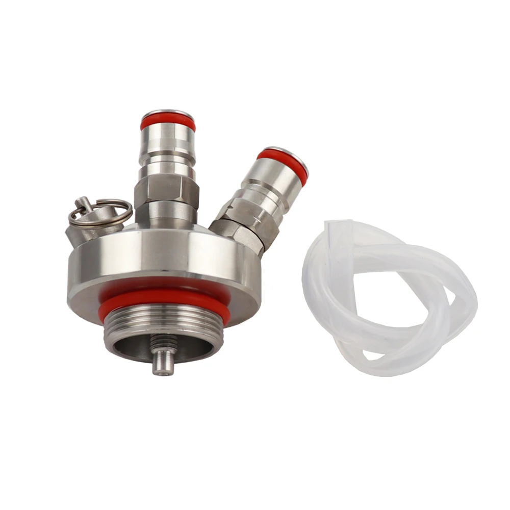 Double Ball Lock Mini Keg Dispenser Tap, Stainless Steel Keg Spear with Beer Hose Tube for Home Brewing Mini Beer Keg Growler