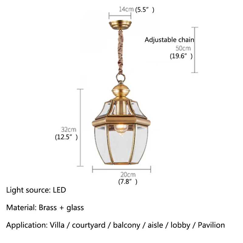 Imagem -06 - Oulala Bronze Jardim Pingente Lâmpada de Cobre Led Ip65 à Prova Impermeável Água ao ar Livre Moderno E27 220v 110v Varanda Pátio