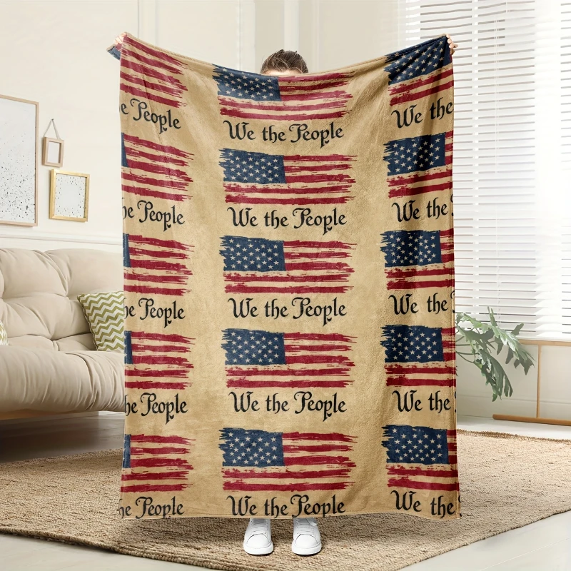 Home Cinema The Moment - Couverture à motifs drapeau américain vintage