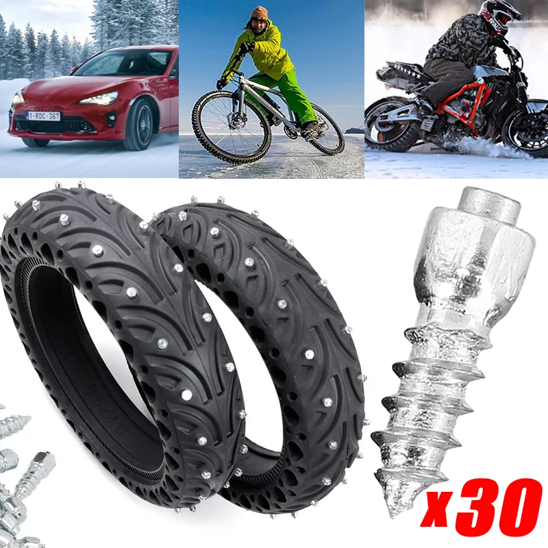 10-30Pcs Winter Snow Non-slip Nails Off-road Car Mountain Bike Truck Scooters Motorcycle Solid Tires Anti-skid Snow Alloy Nail