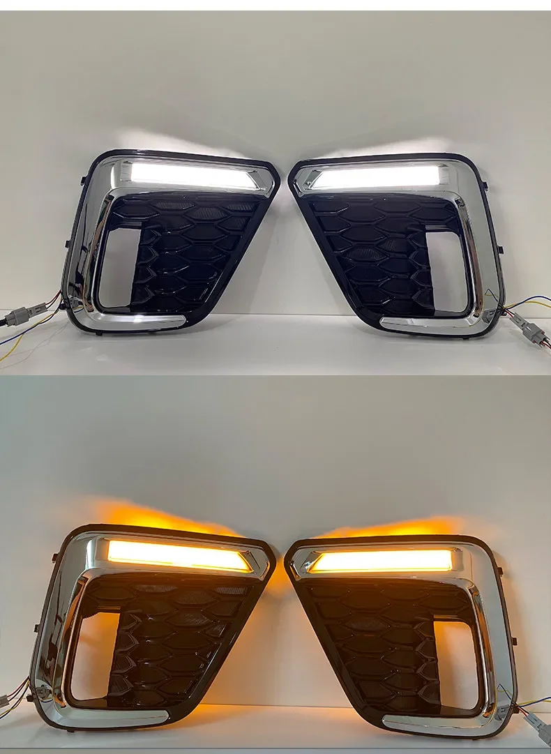 Car Led Daytime Running Light Flowing Turn Signal Front Fog Lamp Modifiation Accessories For Subaru Forester 2019 2020 2021