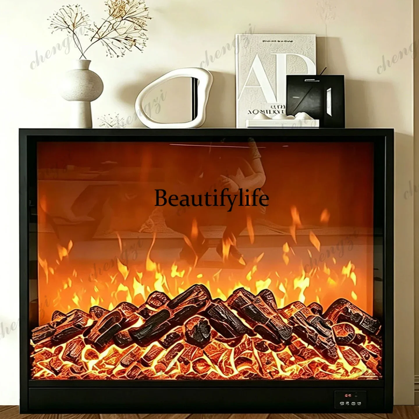 Y136 Custom electronic fireplace simulation fire embedded decorative cabinet heater living room flame TV cabinet furnace core