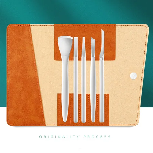 Imagen 2 del producto Juego de manicura con cuchillo para pedicura, kit para uñas encarnadas, kit de herramientas para pedicura, hoja para pie de primera categoría (5 fundas de cuero incluidas)