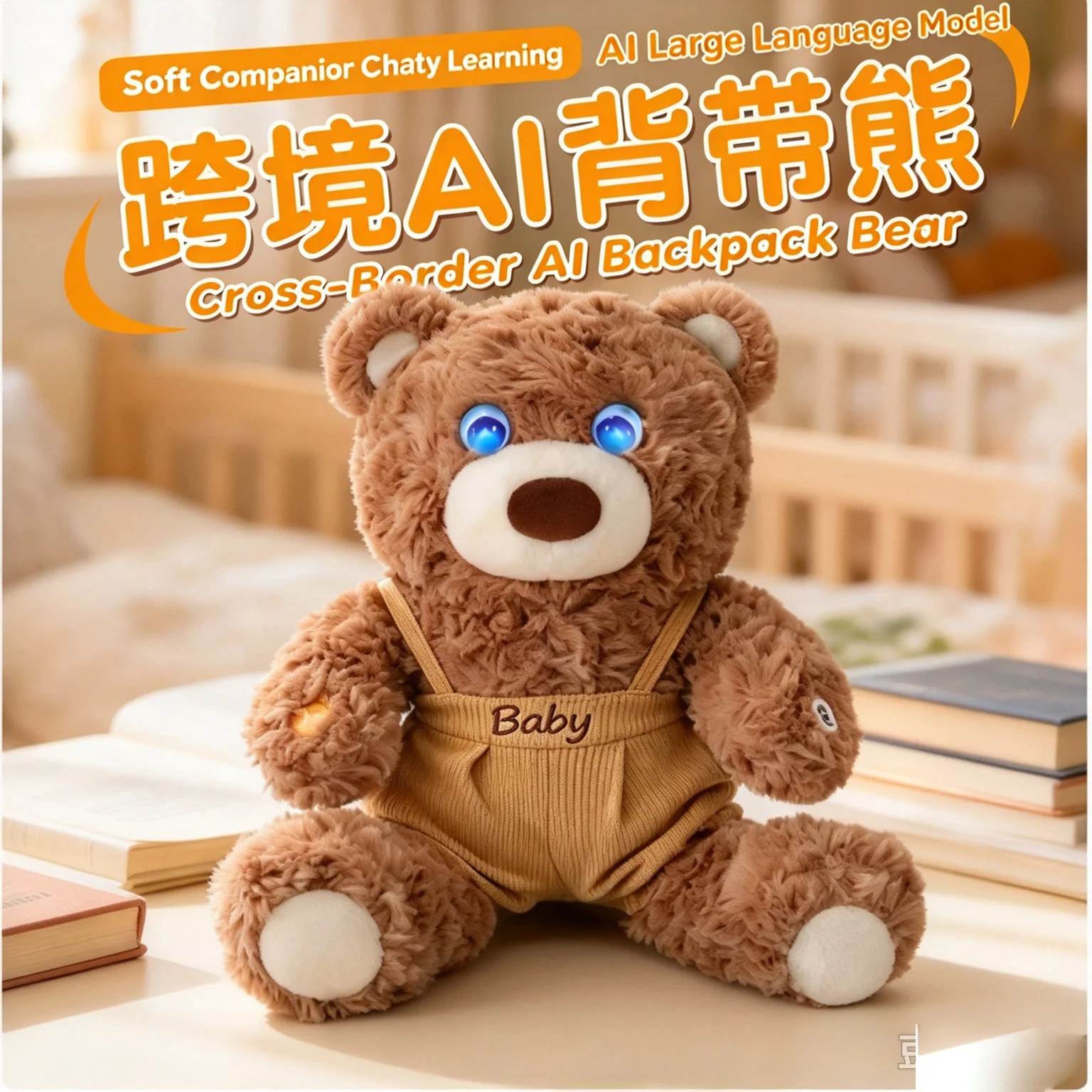 AI Emotional Companion Bear Plush Toy 30cm Smart Talking Stuffed Bear Kids Interactive Gift