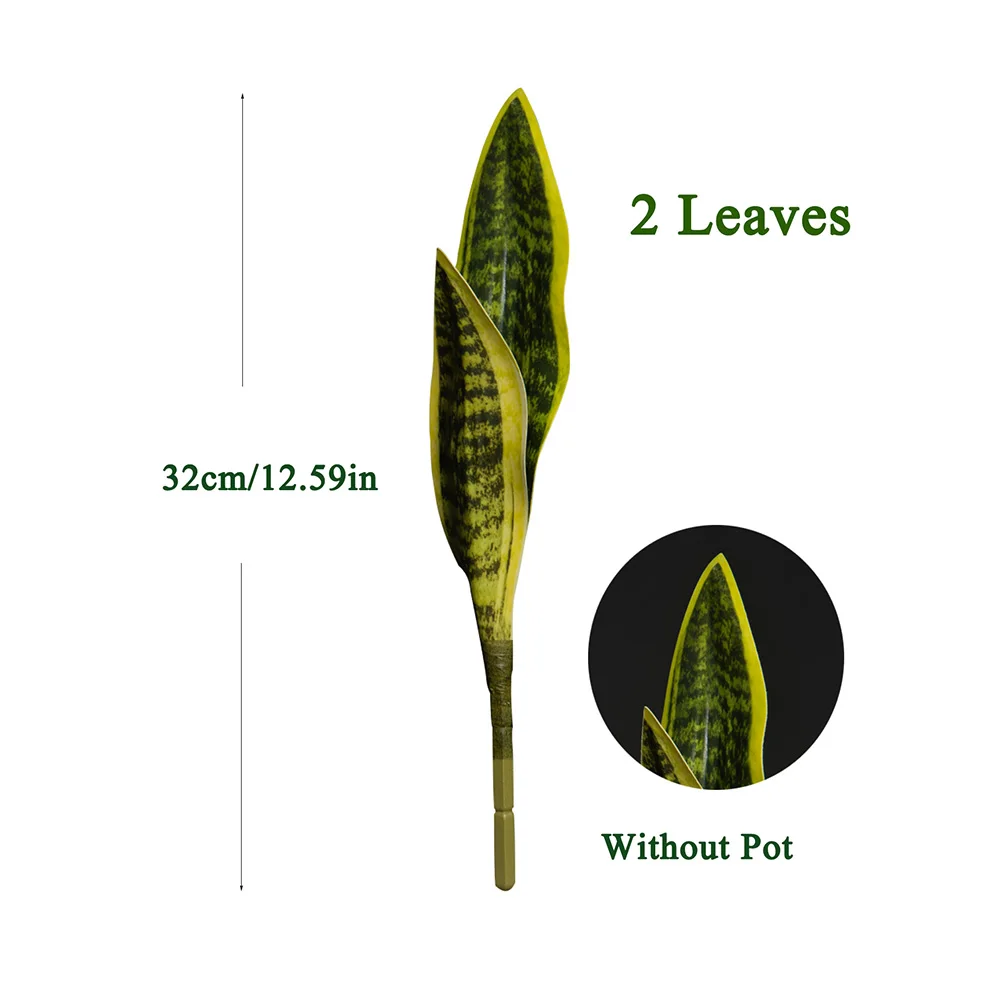 32/37cm Künstliche Schlangenpflanzen, künstliche Tiger-Piran-Sukkulenten, Kunststoff-Sansevieria für Zuhause, Balkon, Büro, Geschenk, Dekoration – Detail 4
