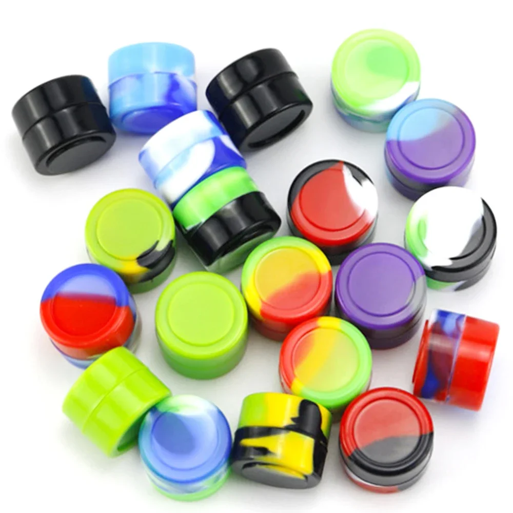 20Pcs 2ml/3ml/5ml Silicone Jar Face Cream Jars Nonstick Container Oil Storage Box Makeup Case Cosmetic Bottle Home Accessories