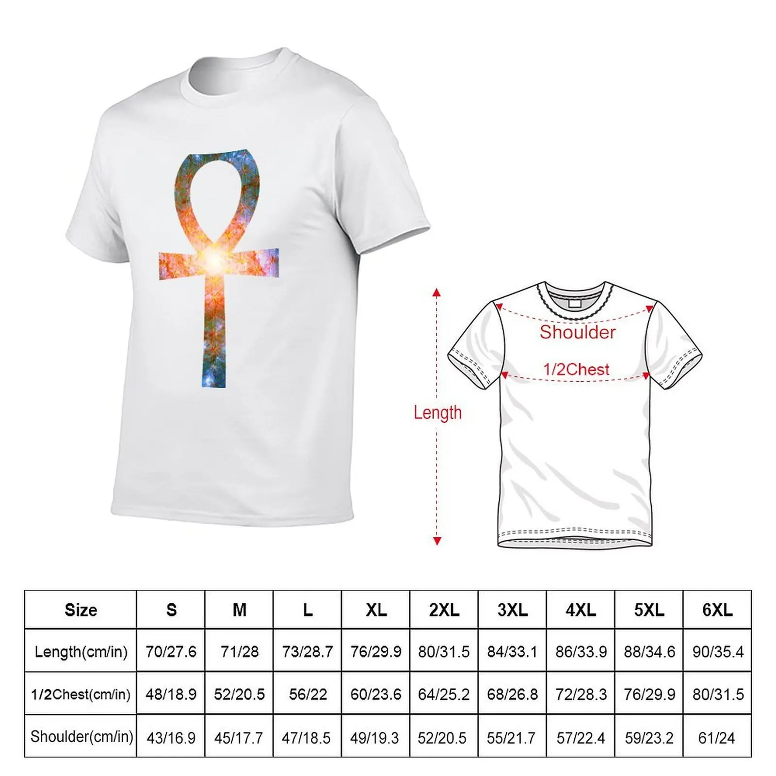 Sacred Geometry Rasta Whirlpool Galaxy Ankh T-Shirt anime tshirt t shirt man plain T-Shirt