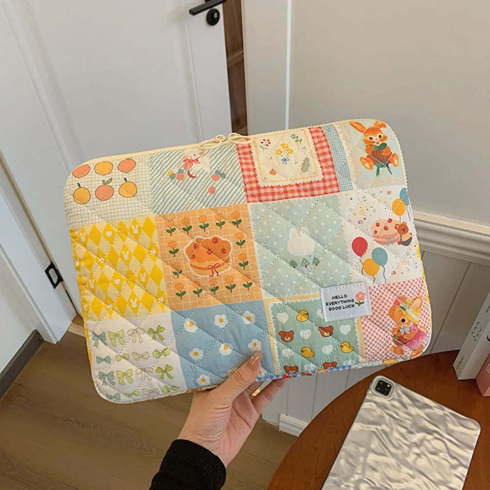 

Briefcase Puffy Tablet Protective Case Large Capacity Lightweight Computer Storage Bag Embroidered Laptop Notebook Case Girl