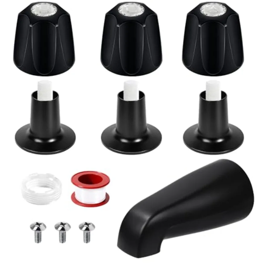 

Матовый черный комплект: ручка для душа и излив для ванны для смесителей Price/Pfister Verve, включая × ручку для душа