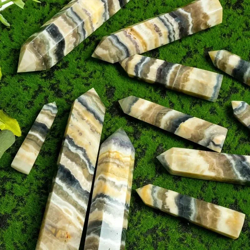 1pc Natural Gemstone Flourite  Agate Crystal Tower Standing Stone for Decoration Elegant Style for Home and Office Decoration