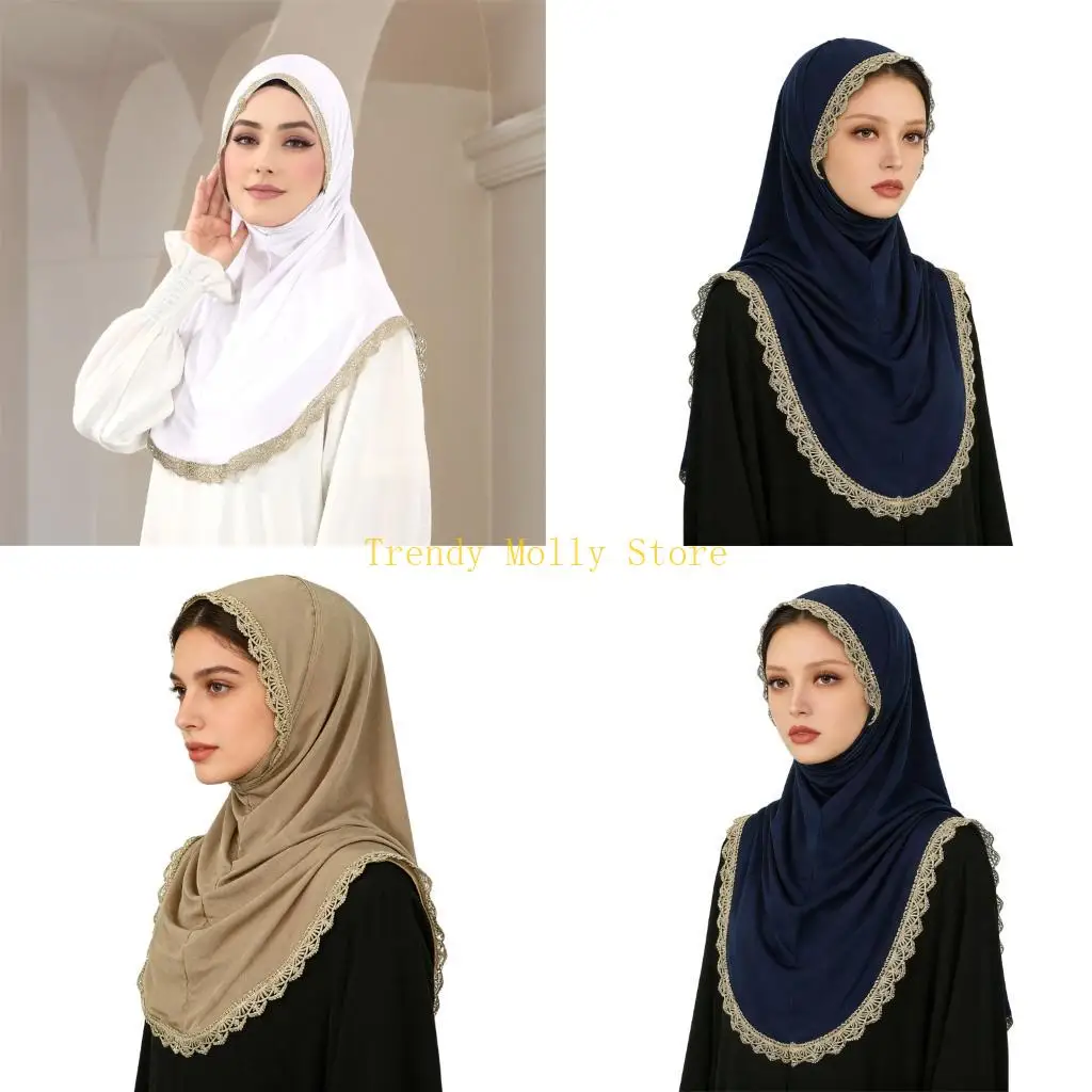 

N5KB Стильный шарф из полиэстера с этническим шармом и акцентом на быстроту ношения для женщин