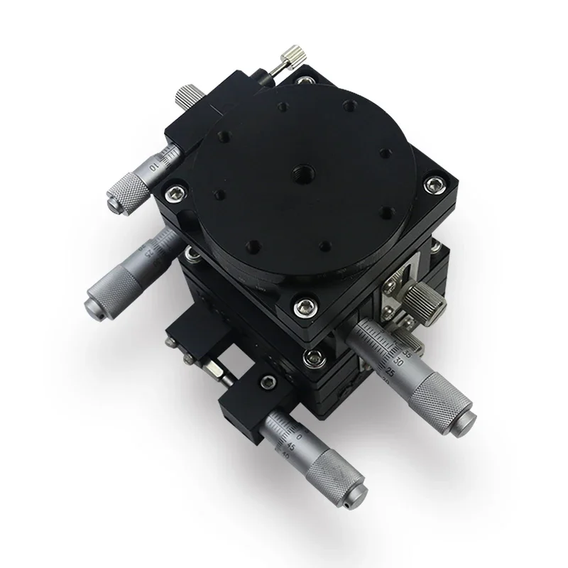 axis 60*60mm manual displacement fine adjustment platform, four-axis direction combination guide XYZR60-L rotary slide