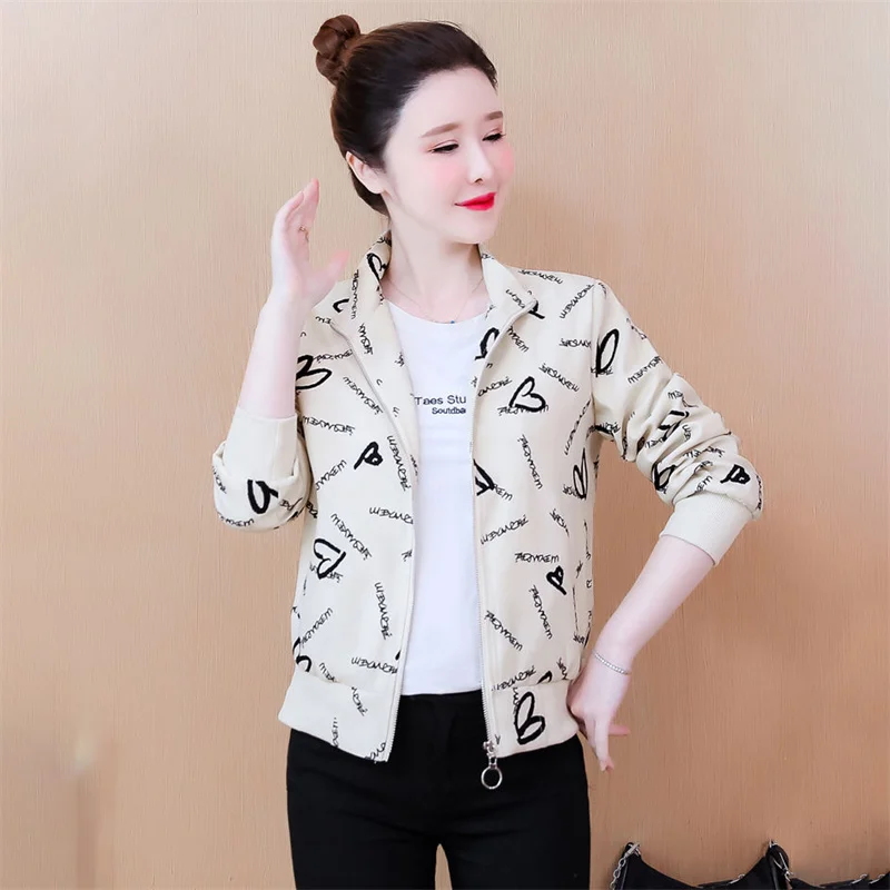 Spring Autumn Casual Jacket 2024 New Stand-Up Collar Women's Clothes Outeawer Solid Colour Fashion Baseball Uniform Coat Female