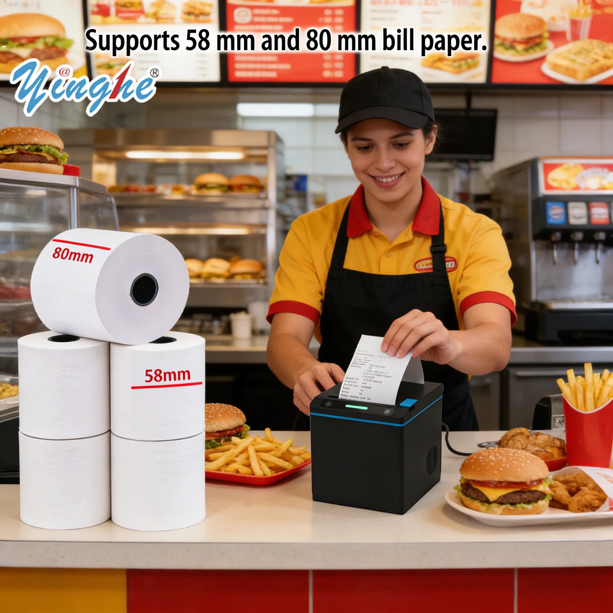 Fast Thermal Receipt Printer System - 260mm/s 80mm WIFI/USB/Ethernet/Bluetooth Connectivity For Modern Retail Solutions