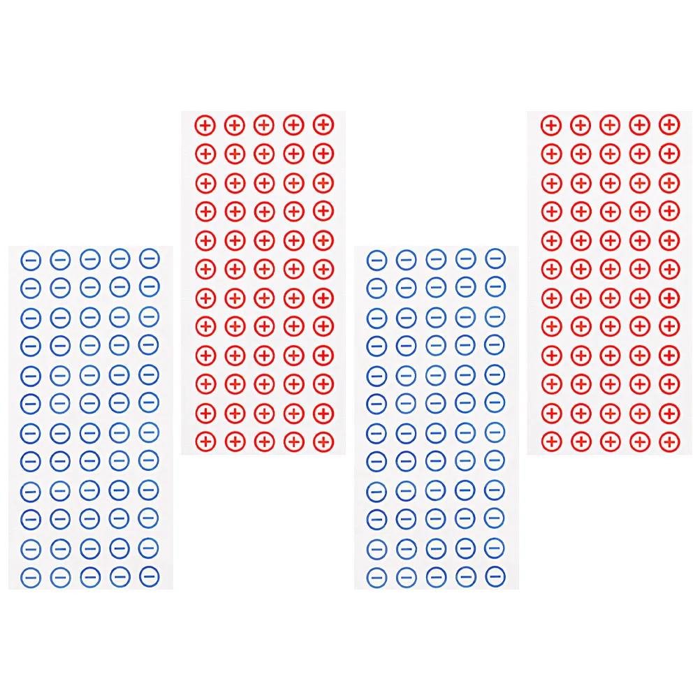 

Power Polarity 4 Sheets Red Blue Self Adhesive Electrode Labels For Terminal Identification Warning Safety