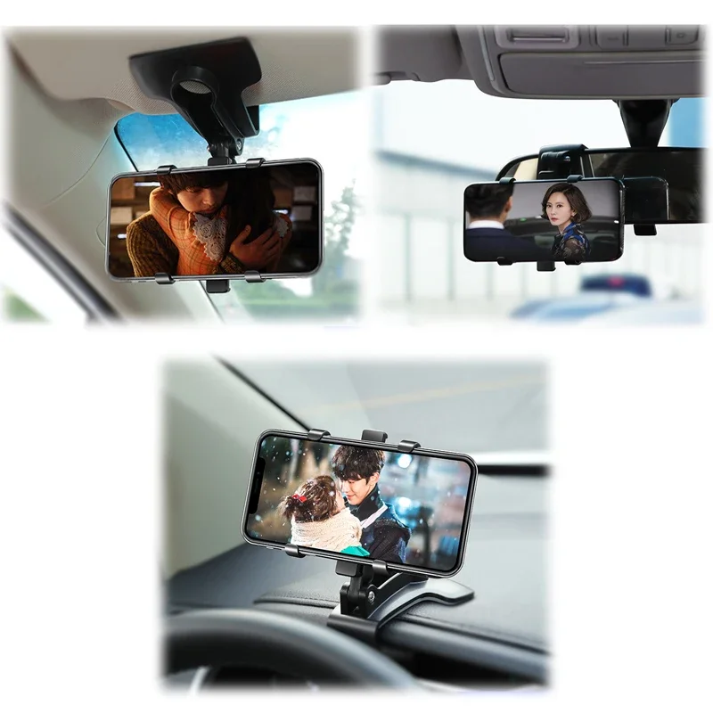 1x 360 Degree Car Phone Holder Mobile phone Stands Dashboard Rearview Mirror Sun Visor In Car GPS Navigation Bracket