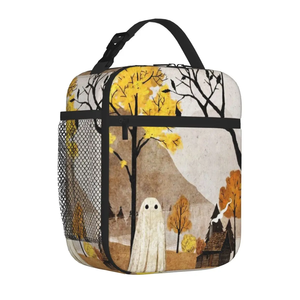 Hot Sale Walter In Autumn Marble Print Shoulder Lunch Bag Newborn Food Storage Bento Bag