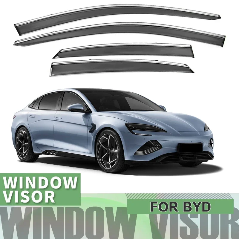 

4pcs PC Car Window Visor Waterproof For BYD TANG FRITAGE SONG QING YUAN PLUS DOLPHIN HAN EV SEAL U SEAGULL ATTO 2 3 4 CHAZOR