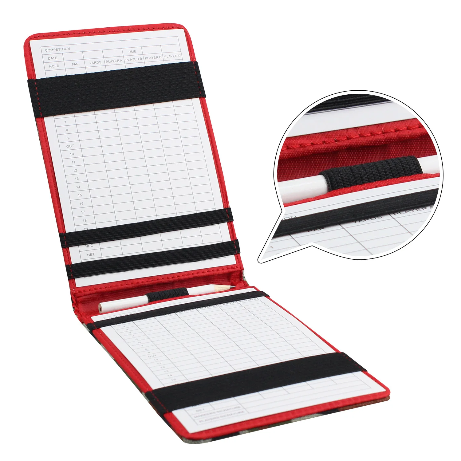 Yardage Book Cover Golf Score Cards Wallet with Pencil Loop with Elastic Bands Golf Scorecard Holder for Golfer Family Birthdays