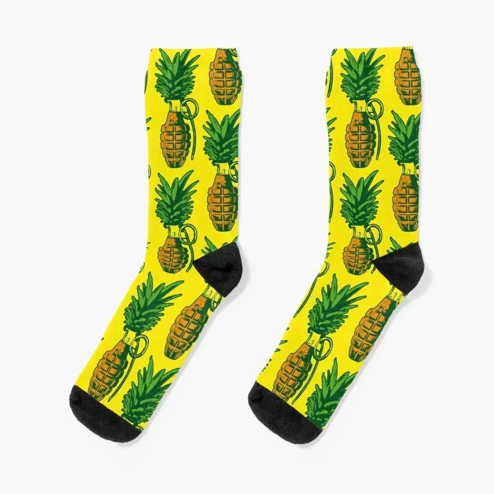 Pineapple Grenade Vintage Distressed Funny Summer Pop Art Socks Thermal man winter new in's designer brand Socks Female Men's