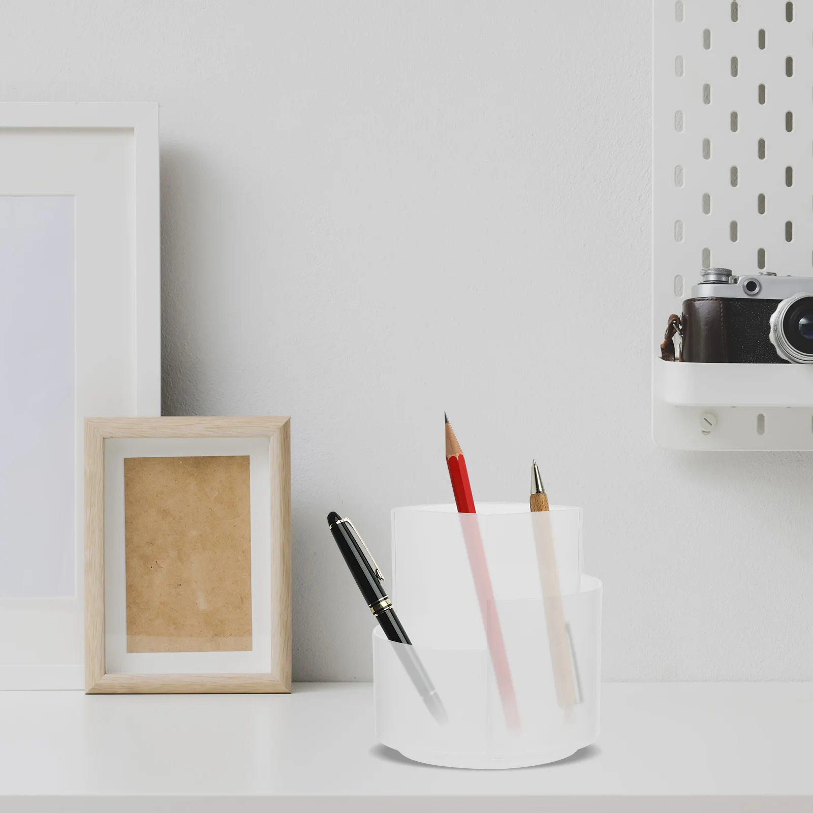 

1Pcs Rotating Pen Holder Premium Desktop Organizer with 7 Grids Multifunctional Stationery Storage Box for Office School Makeup