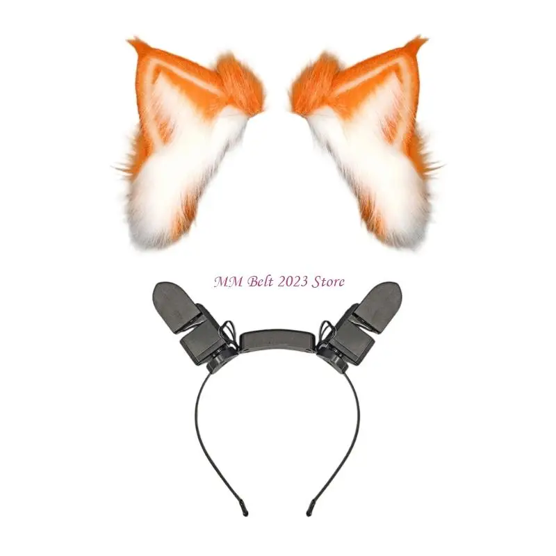 49ME Electric Anime Headband Furry Wolf Animal Kitten Ears Carnivals Party Toy