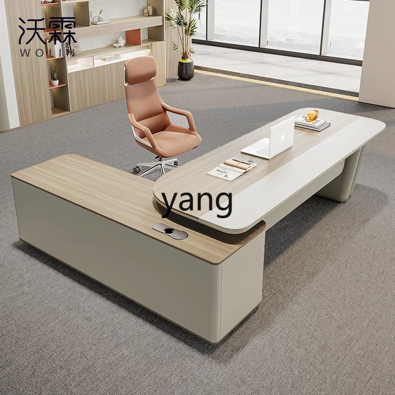 Lmm simple modern president office desk and chair combination high-end office furniture