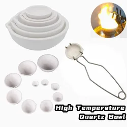 1PC High Temperature Quartz Silica Melting Crucible Casting Container Gold Melting Bowl Clamping Pliers for Silver Jewelry Tools