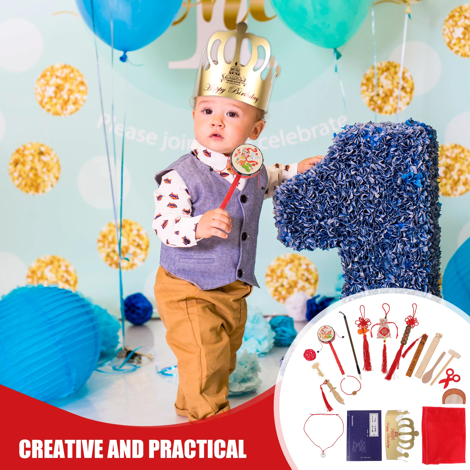 1 مجموعة العناصر الصينية عيد ميلاد الطفل الاستيلاء على اللعب ديكور المنزل هدية عيد ميلاد الرضع هدية الطفل لعبة الرضع #1