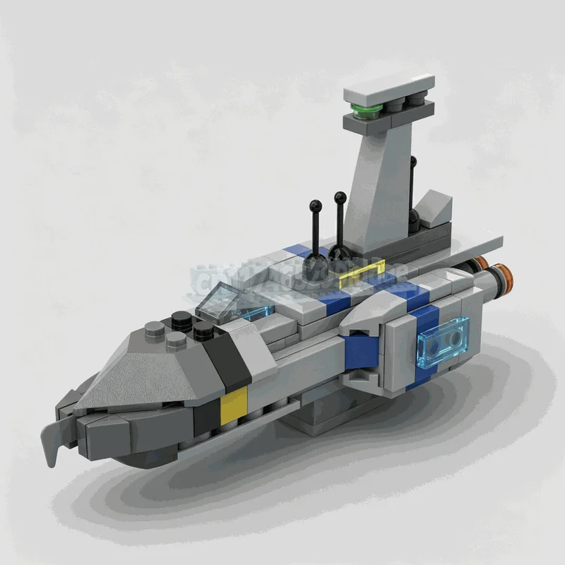118Pcs Compact Sci Fi Command Cruiser Building Blocks Futuristic Spacecraft Vehicle Model DIY Assembly Toy Creative Collection
