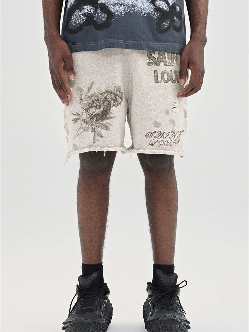 

SAINT LOUIS винтажные трикотажные орты повседневная одежда для эскизов длиной пять четвертей мужские летние модные молодежные и динаковые сле
