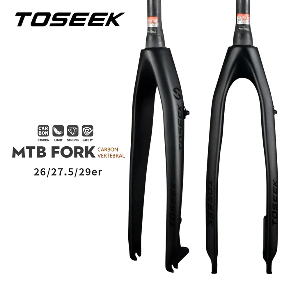 

TOSEEK T800 Carbon Fiber Front Fork MTB Bike Forks Mountain Bicycle Parts 26/27.5/29 inch Tapered Tube Fork Disc Brake