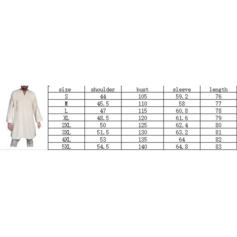 Camisas medievales de S-XXXXXL para Hombre, camisa de manga larga de algodón, disfraz de guerrero pirata, Túnica, trajes de escenario, 5XL