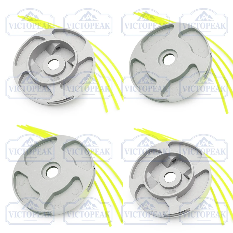 1/2/4 Stück Aluminium-Mähkopf für Rasentrimmer, universell einsetzbar, mit Mähfaden, Rasentrimmer, Unkrautentferner, Ersatzteile, Gartengeräte-Zubehör – Detail 2