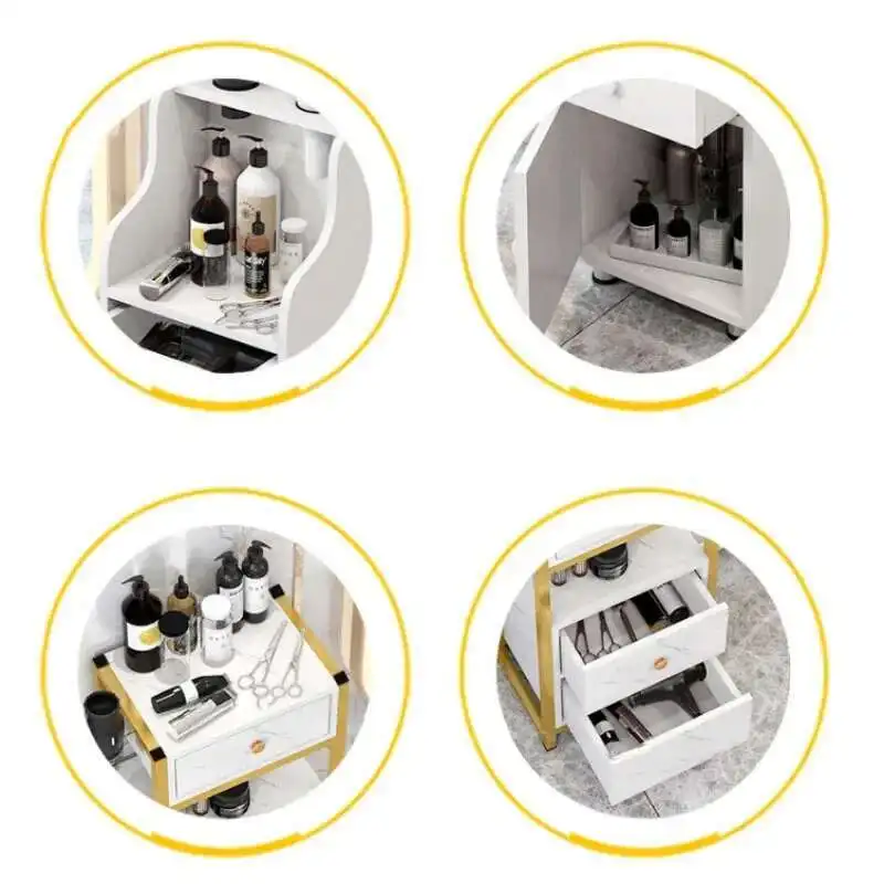 

Luxury Salon Trolleys Beauty Salon Hair Salon Tool Trolley Creative Salon Furniture Multi-layer Storage Rack with Wheels