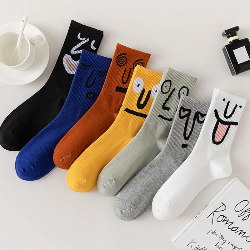 Women Men Funny Crew Socks Colorful Fun Personality Expression Fashion Emotions Socks