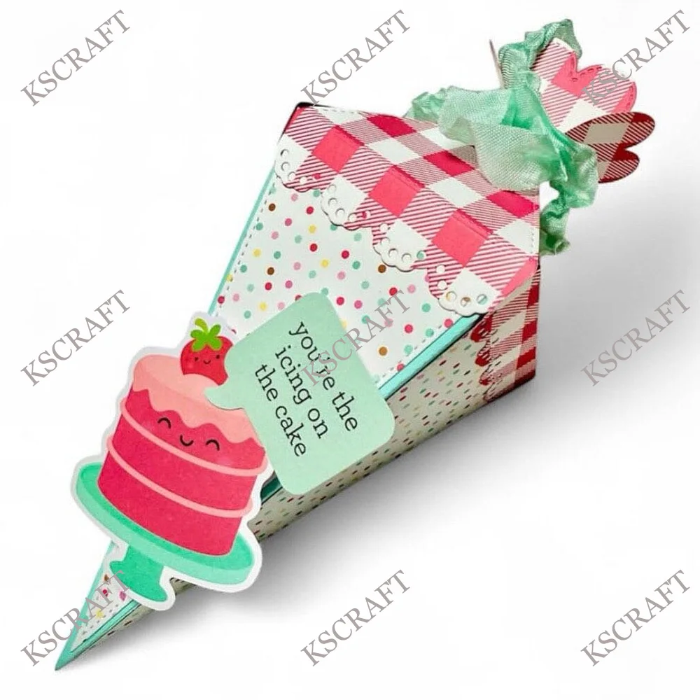 KSCRAFT Piping Bag Box Cutting Dies Stencils for DIY Scrapbooking Decorative Embossing DIY Paper Cards