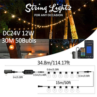 G40 Outdoor Lights DIY String Lights 3Modes Adjustable Remote Control Lights Bulbs for Patio Garden Outside Backyard Christmas