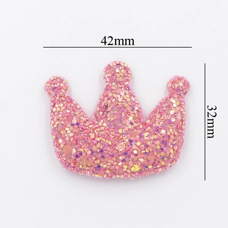 12Pcs Shiny Paillette Padded Patches Glitter Crown Appliques for Crafts Clothes Sewing Supplies DIY Hair Clips Accessories