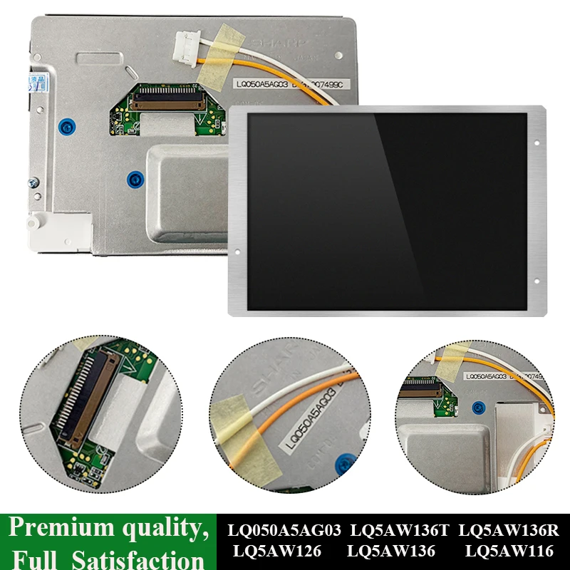 5 Inch LCD Screen LQ050A5AG03 LQ5AW136 LQ5AW136T LQ5AW136R LQ5AW126 For V-W Touareg 2002-2009 Por-sche-Cayenne Car Instrument
