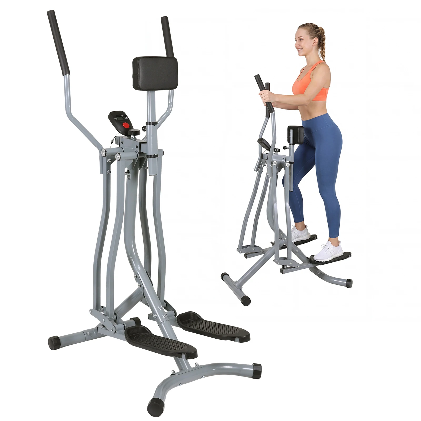 

Household Fitness Stepper with LCD Monitor Air Walker Exercise Equipment Adjustable For Gym Office Workout Equipment