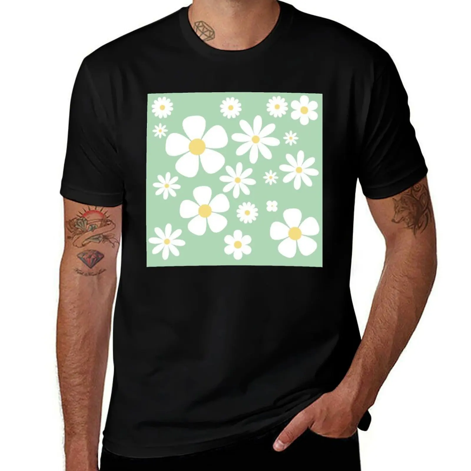 

Green Abstact Flower Power Design T-Shirt graphic shirts customs design your own vintage anime shirt luxury clothes men