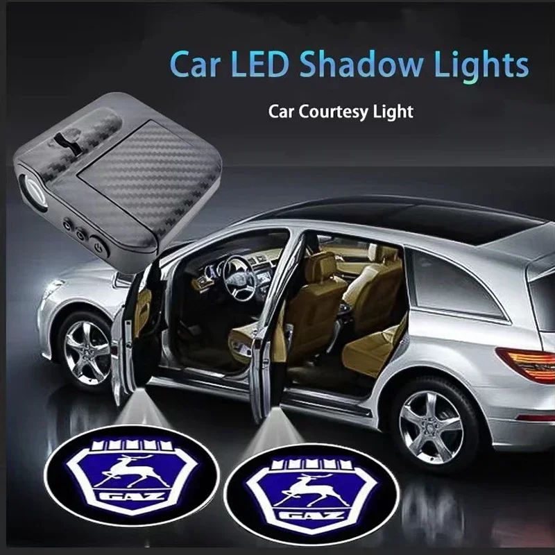 

LED Car Door HD Laser Welcome Courtesy Lamp Ghost Shadow Projector Light For GAZ Gazelle Ghost Shadow Light Car Auto Decoration