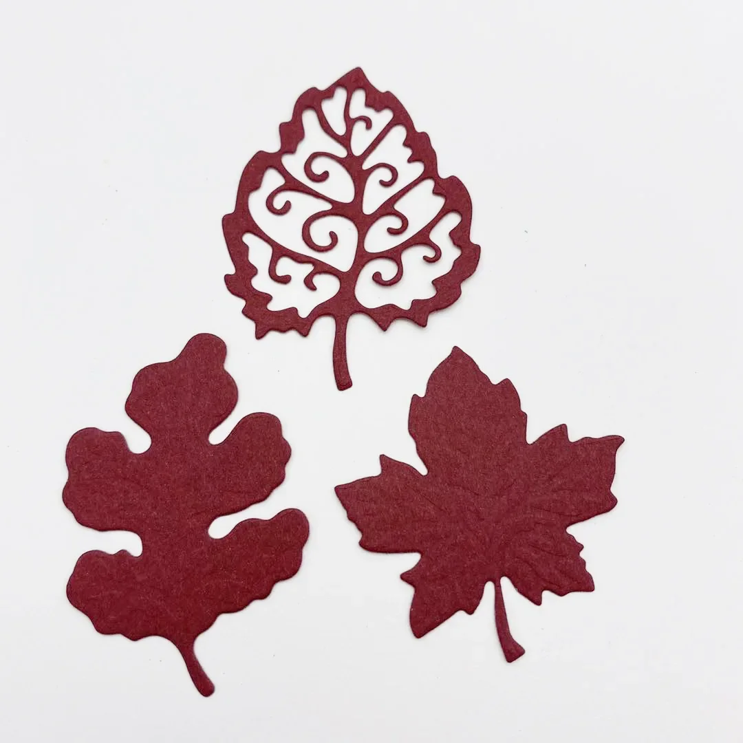 3pcs Maple Leaf Cutting Dies Manual DIY Carbon Steel Embossing Mulberry Leaves Scrapbooking