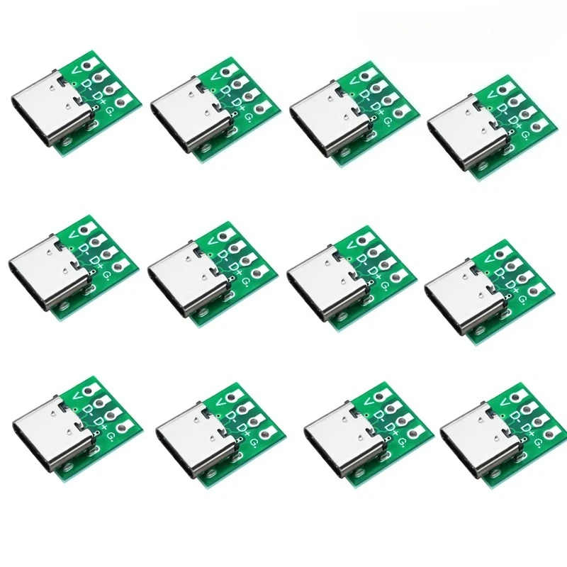 10/5Pcs TYPE C USB 3.1 Type C Connector 16 Pin Test PCB Board Plate Adapter Socket For Data Line Wire Cable Transfer