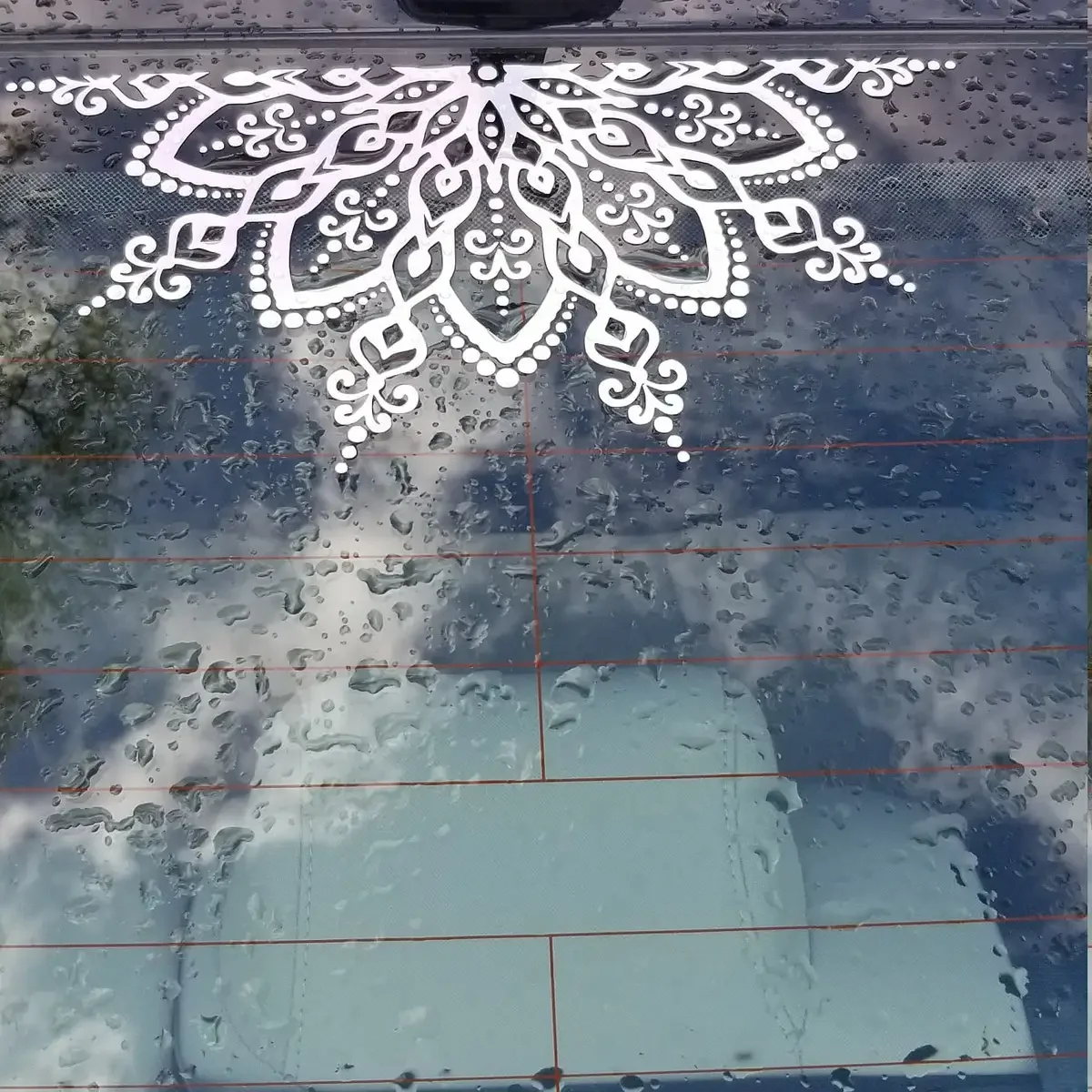 Holographic Half Mandala Car Sticker Decal Windshield Decorative Craft Vinyl Waterproof Decoration Accessories view 6