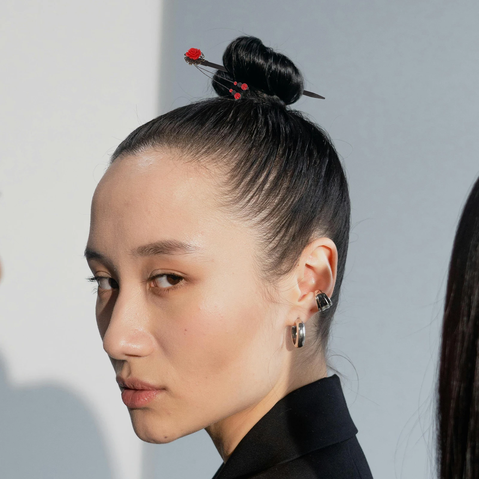 

2 Pcs Hair Accessories Styling Chopsticks Pins for Wedding Bun Hairstyle Easy Clip Thick Hair Flower Hairpins Chinese