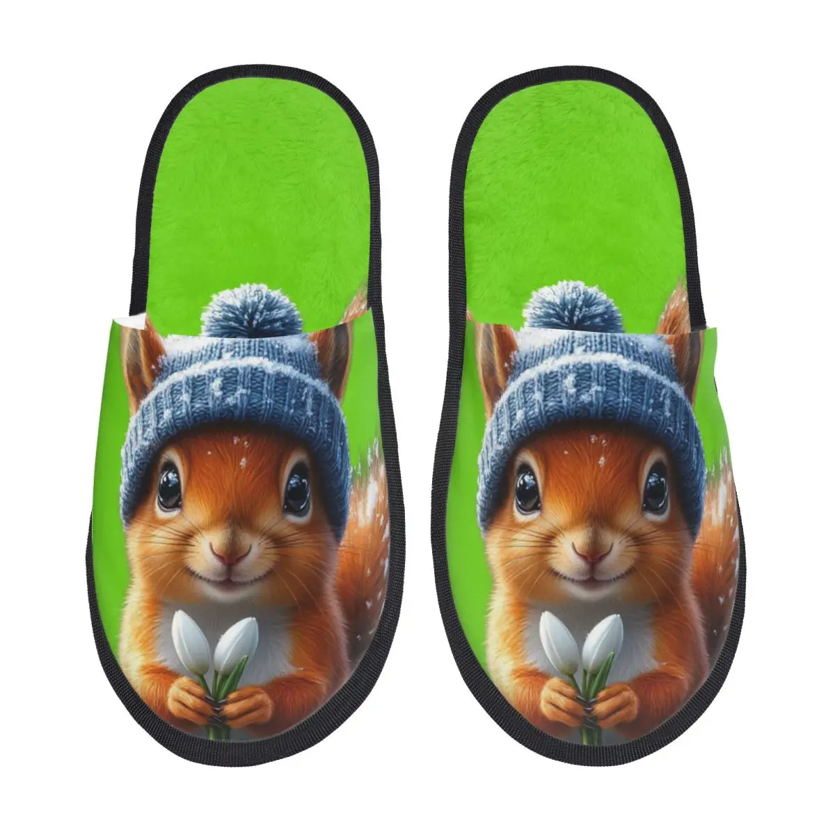 

Милые женские тапочки-сабо с эффектом памяти, удобные, для дома и отеля, с изображением белки