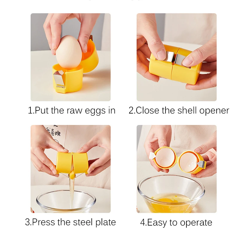 1/3 قطعة فتاحة قشرة البيض المحمولة 3 في 1 أداة البيض خفق البيض السريع سهلة مقشرة أدوات المطبخ مفرقع البيض لسهولة الطبخ #6
